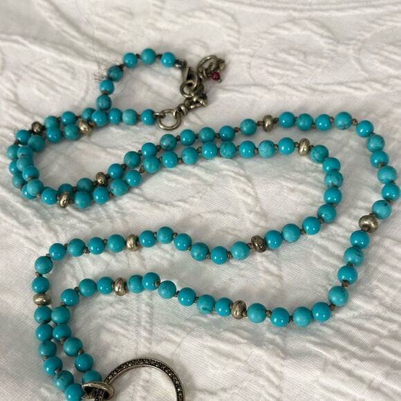 Lucky Brand Turquise Beaded Statement Necklace - Picture 2 of 4